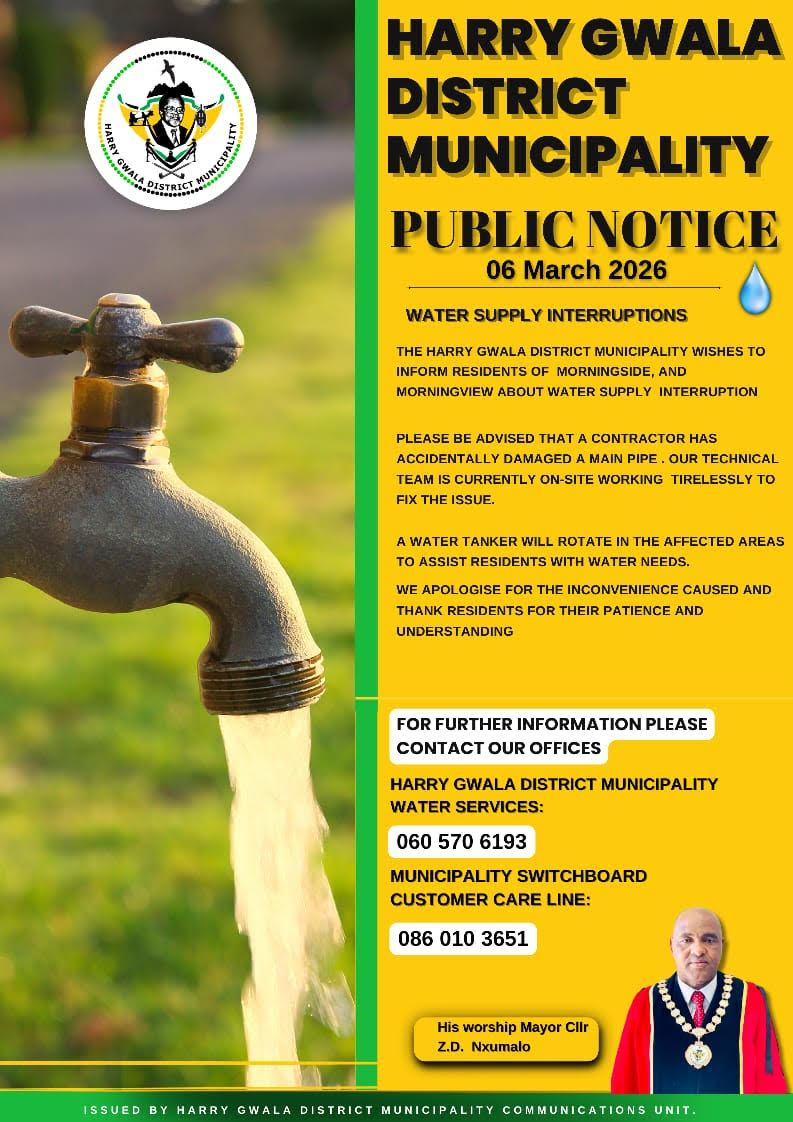 Water Supply Interruptions Public Notice - 06 March 2026